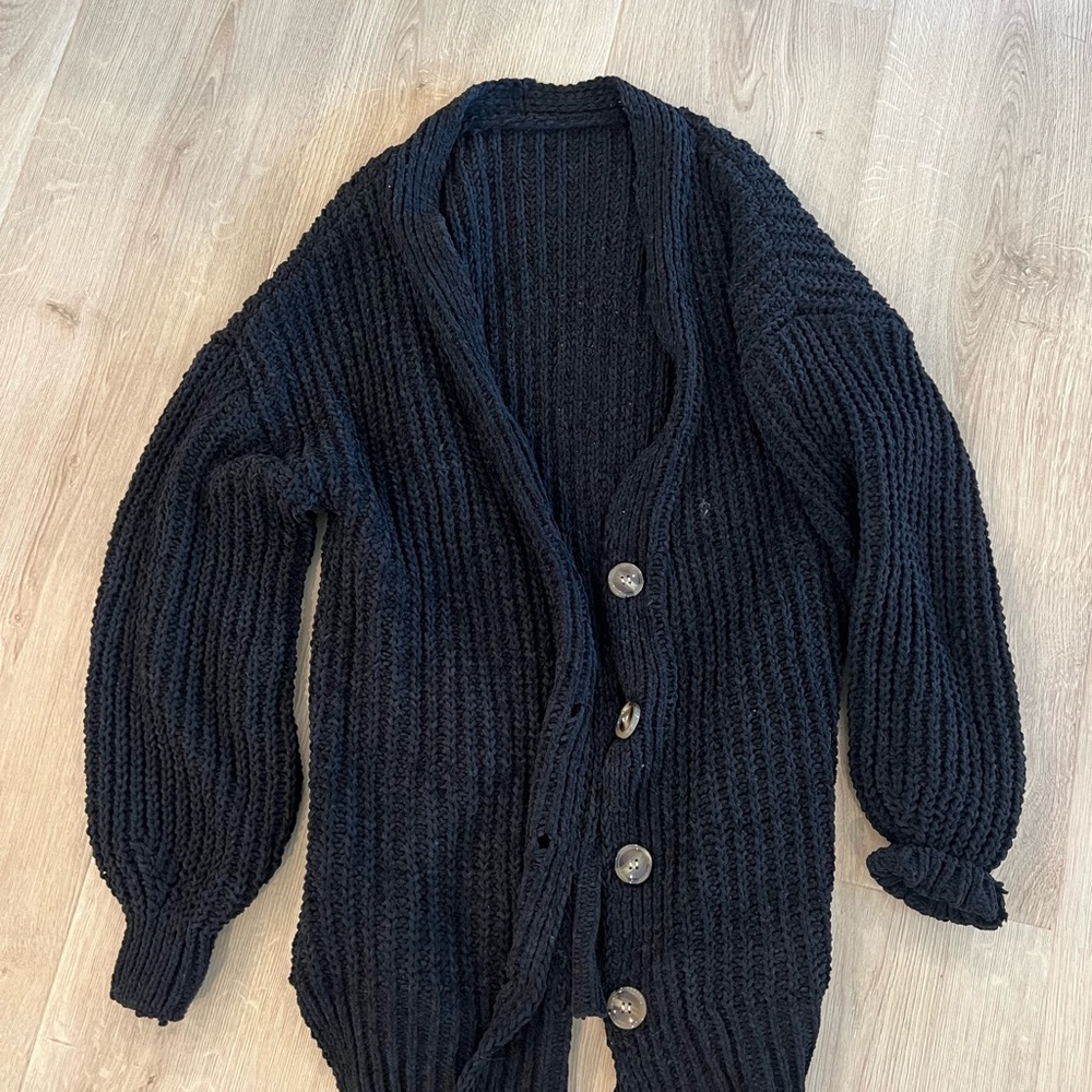 Black Cardigan Sweater